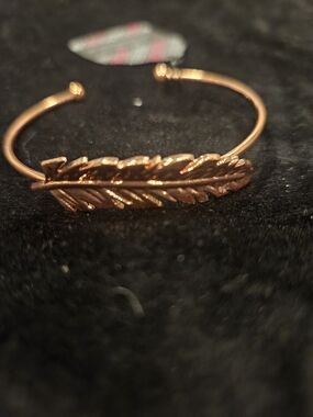 paparazzi Rose Gold Feather Open Cuff Bracelet
